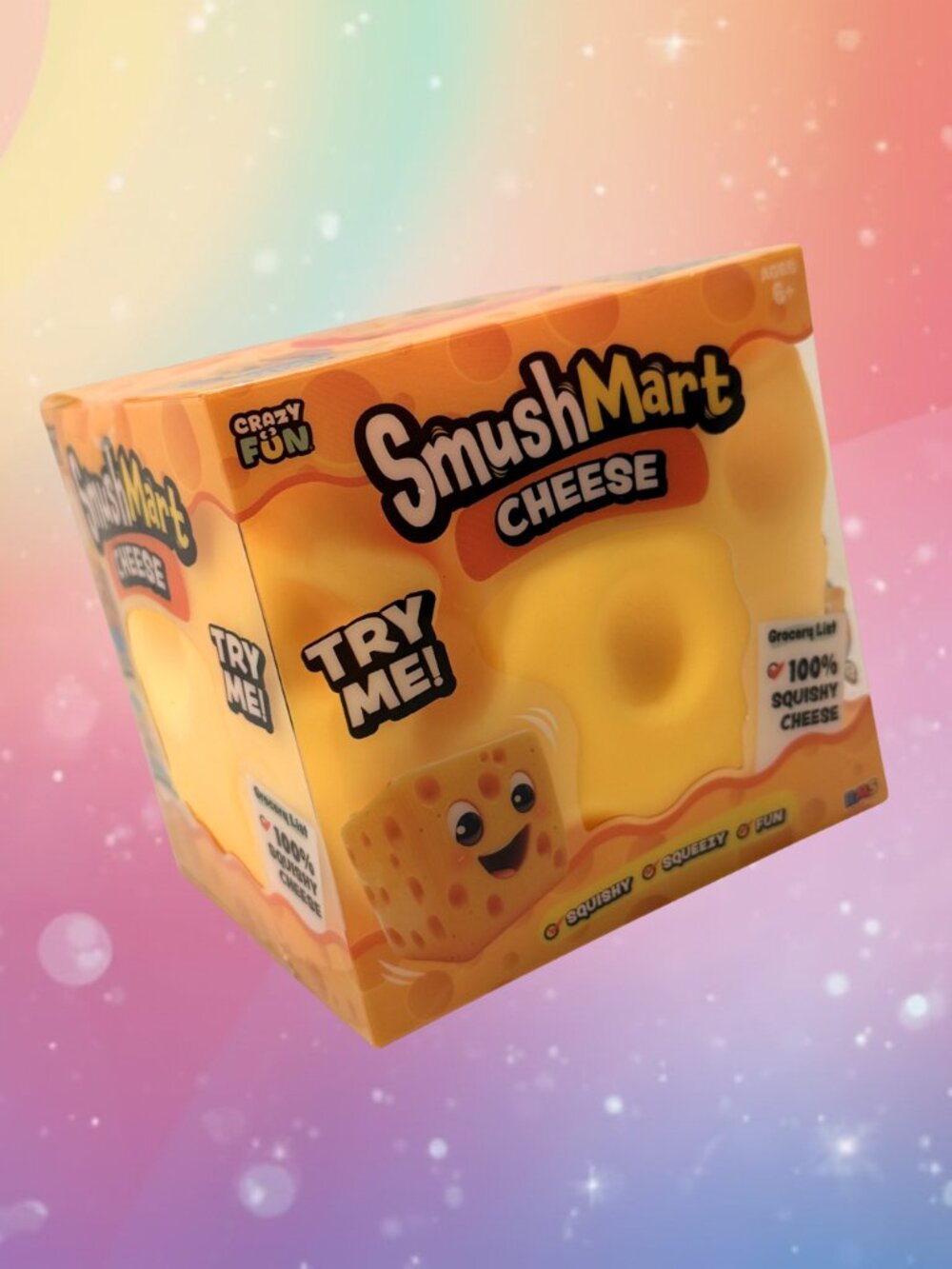 🧀 Crazy Fun SmushMart Cheese Squishy Stress Relief Toy — Yellow XL